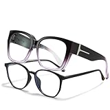 LVIOE Fit Over Blue Light Filter Glasses for Women Men, Oversized Blue Light Blocking Glasses to Wear Over Eyeglasses LB7511