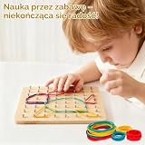 xolear Drewniana zabawka motoryczna Geoboard, zabawka edukacyjna, kreatywna tablica geo Montessori dla szkoły podstawowej, wspiera kreatywność, Geo Brett promuje myślenie przestrzenne, zabawka
