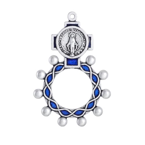 KOMI Finger Rosary Ring Bulk Pack of 24 Pocket Rosary Prayer Ring for Men Women, Miraculous Medal Catholic Baptism Confirmation Favors - Thumbnail 7
