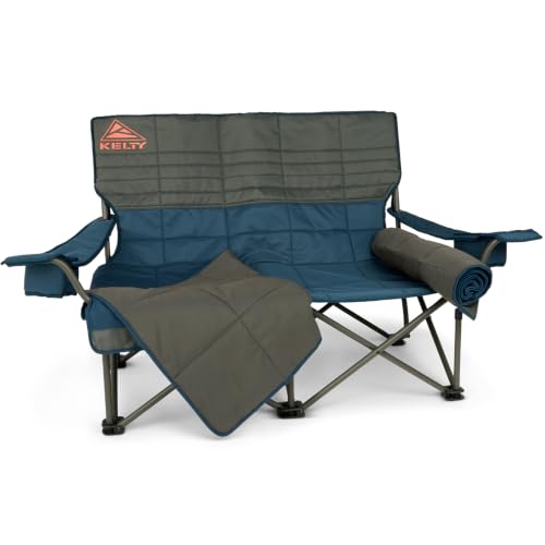Image of Kelty Low Loveseat Nest - 2P Camp Chair, Removable Blankets (Dark Shadow)