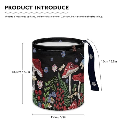 Image of Dragonfly Mushroom Car Garbage Can Mini Car Trash Bin Truck Organizer Auto Storage Bag Waterproof Portable Accessories Road Trip for Kids
