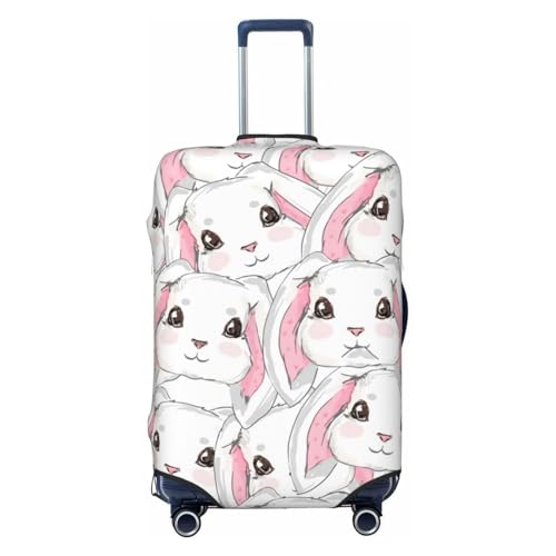 Cute Rabbit Luggage Cover, Protective Washable Suitcase Cover - Travel High Elastic Fibers Suitcase Protector Fits X-Large