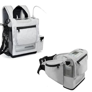 Backpack & Hip/Fanny Pack Fit For Inogen One G5 & Inogen Rove 6 in grey, zippered secure bottoms, room for Inogen accessories