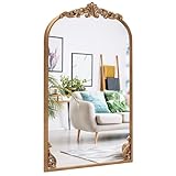 【Cadre Métallique Doré Luxueux】Enveloppé dans un somptueux cadre métallique doré, ce miroir mural apporte une touche luxueuse à votre décoration. Sa couleur or vibrante s'harmonise avec divers schémas de couleurs, sublimant l'atmosphère générale de votre maison ou bureau par son apparence royale.