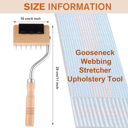 Cinnvoice Gooseneck Webbing Stretcher Upholstery Tool Gooseneck Webbing Stretcher Stretching Tool Handy to Catch The Close to Frame with Plenty of Leverage