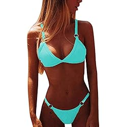 CheChury Sexy Costume da Bagno Bikini Donna Push-up Reggiseno Imbottito Spiaggia Bikini Set Beachwear Due Pezzi Mare e Piscina Tankini Sportivi Brasiliano