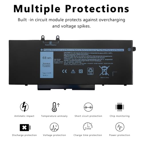 Batterie Dell Latitude 5510 3HWPP de 68 Wh pour remplacer un composant usé