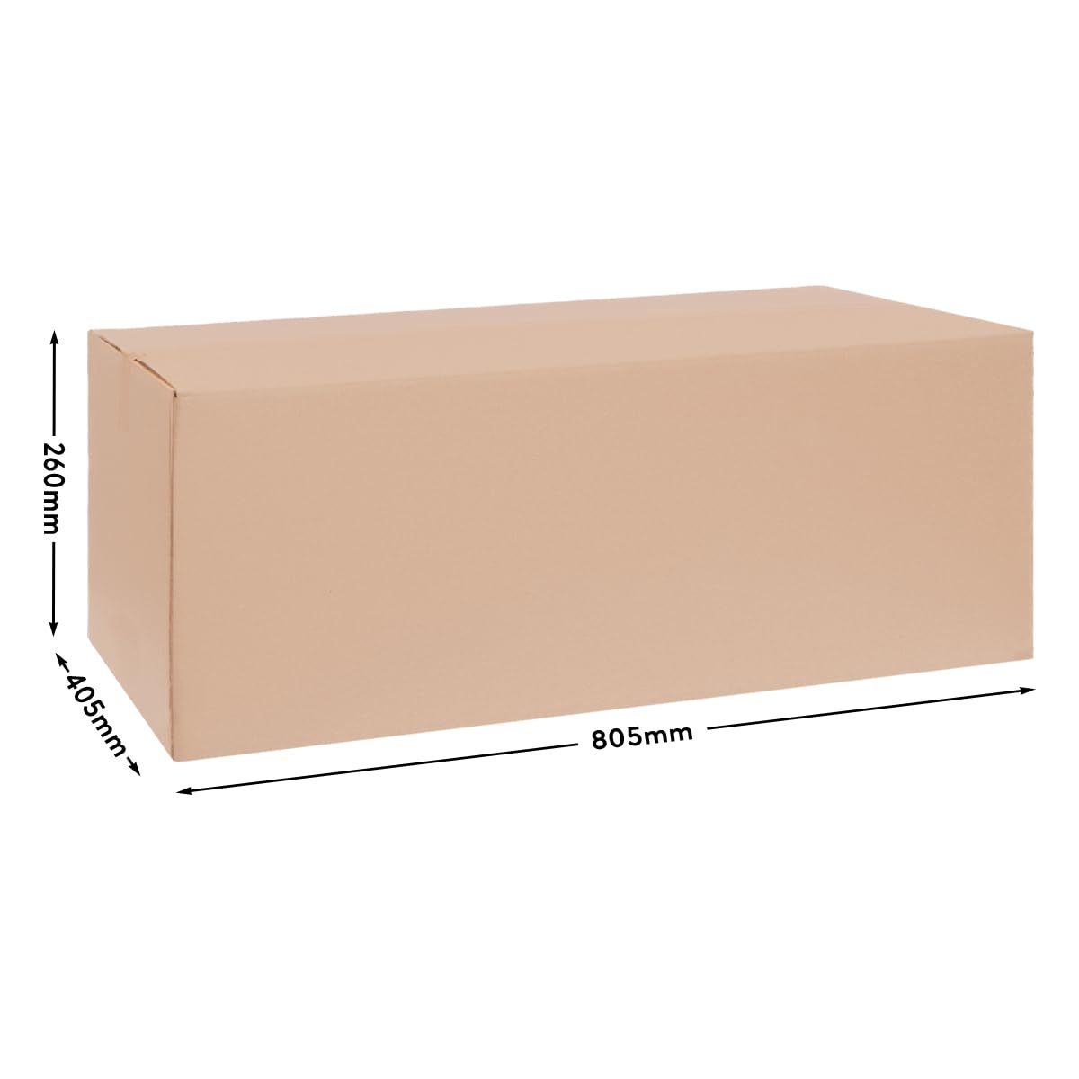 verpacking Faltkartons 800 x 400 x 250 mm Braun (Außenmaß 805 x 405 x 260 mm) KK 190 1-wellig Versandkarton für mittelgroße Waren DHL Paket DPD GLS Hermes Kartons (30 Stück)