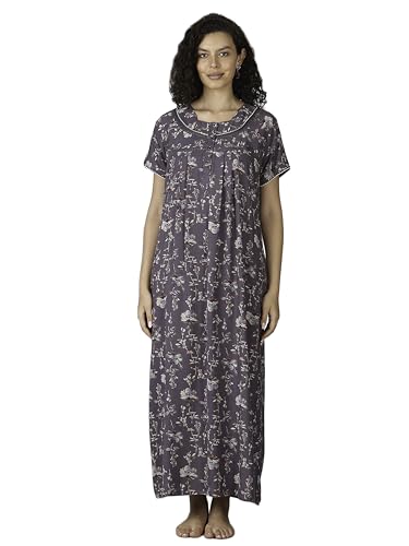 Image of 9shines Label Premium Alpine Maxi Designer Nighty | Floral Print Maxi for Women | Night wear for Women | | Full Length Night Gown for Women | Night Dress for Women Stylish (2467)