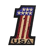 Motorcycle Patches, Vintage Look USA Flag Iron On Patch Pride Biker Patriotic American Flag Emblem