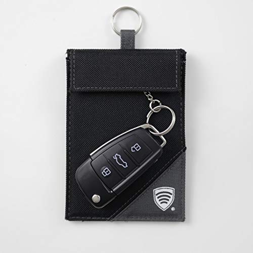 Signal Blocker Pouch for Keyless Entry Car Fob - Faraday Cage Case Bag - 100% RFID Protection - KUK98 (Black-Grey)