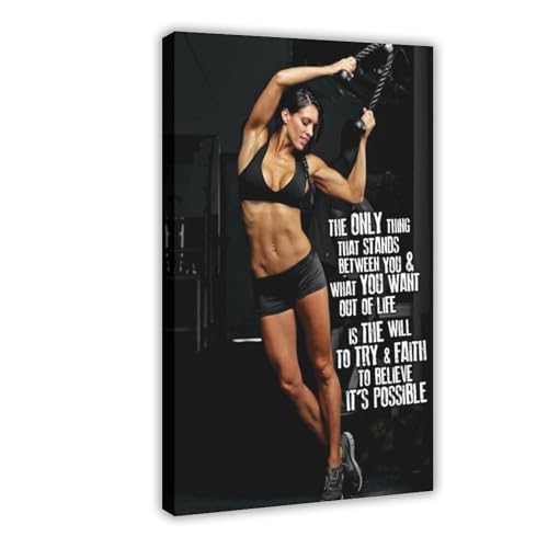 Poster de citations inspirantes de remise en forme de femmes toile 30x45