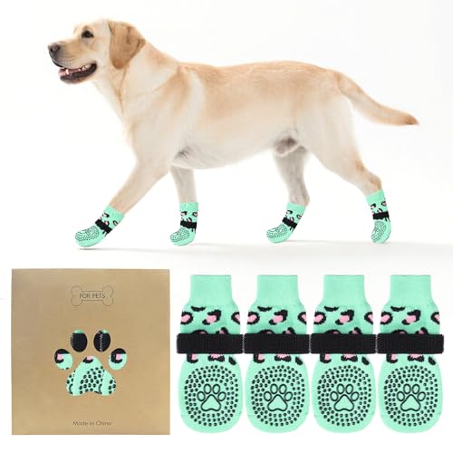 KOOLTAIL Anti Slip Dog Socks to Prevent Licking Paws,Dog Shoes for Hot Pavement & Hardwood Floors,Durable Soft Double Sided Grippy Socks for Small Medium Large Dogs, Traction Control for Senior Dogs