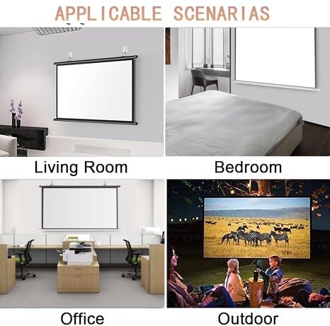Pantalla manual proyector 72" 16:9 alta definición 4K miniatura 7