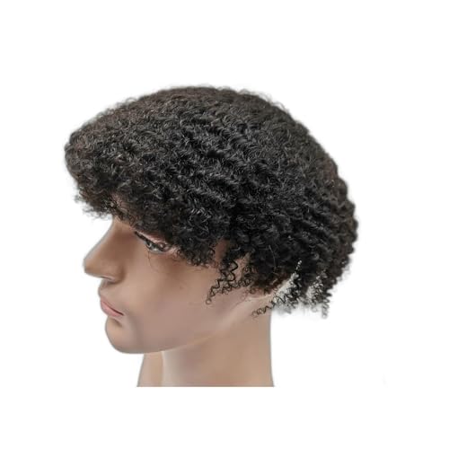 Toupet homme afro bouclé 8mm avec base dentelle respirante