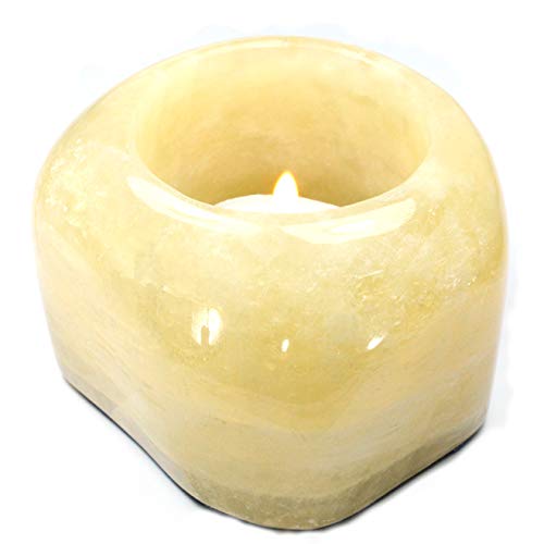 Honey Calcite Deep Tealight Candle Holder