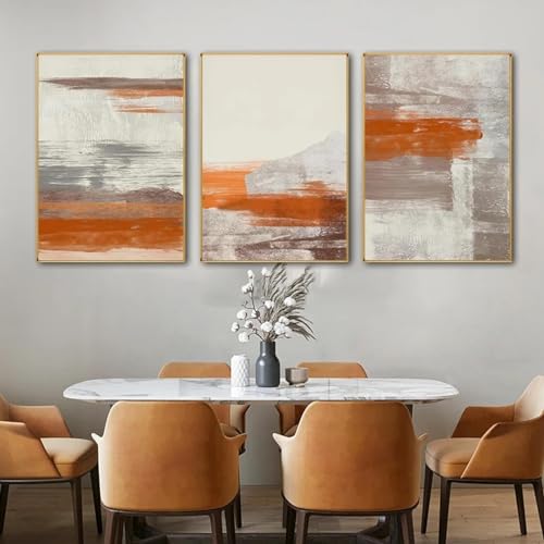 Affiche nordique abstraite orange pour sublimer la déco de votre salon