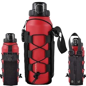 Molle Water Bottle Holder Pouch 16 24 32 40 64 oz – Multi-Purpose Tactical Fuel Bottle Bag, Adjustable Size for Outdoor Sports Camping Hiking Riding, Adapted to Backpack/Vest/Belt