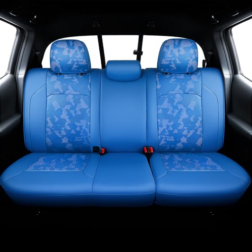 Image of Carlimeki Leather Seat Covers Custom Fit for Tacoma Gen 3rd (2016-2023) | For Double & Crew Cab only - Fits SR, SR5, Limited, TRD Pro, TRD Sport, TRD Off-Road, Trail Special Edition - Fully Covered