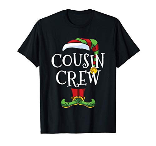 Cousin Crew Elf Matching Family Christmas Funny Pajama Camiseta