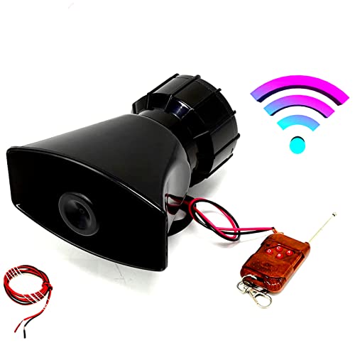 YIYIDA Claxon sirena inalámbrica con control remoto Control de Hornos 12V 80W Negro Cover