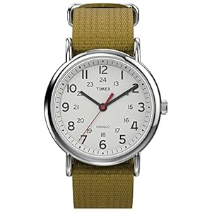 Timex Weekender 38mm Unisex Analog Watch | INDIGLO Backlight | Adjustable Durable Nylon Fabric Slip Through Strap | 24 Hour Time