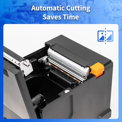 NetumScan Bluetooth USB LAN 80mm POS-Bondrucker 300mm/s USB-Thermobondrucker mit Auto-Cutter Kassenschublade, Unterstützung Windows/Mac/Linux, Restaurant-Küchendrucker für ESC/POS NS-8360LW