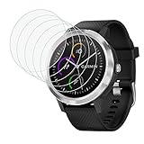 MoKo 5-Pack Screen Protector Compatible with Garmin Vivoactive 3,HD Clear，Anti-Bubble Tempered Glass Screen Protector [Anti-Scratch] FIT Garmin Vivoactive 3