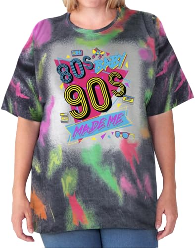 80s Baby 90s Made Me Shirt: Women Plus Size 90s Outfits Shirts Retro 80's Nostalgia Tshirt3