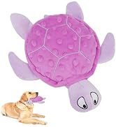 TONYFY Squeaky Sea Turtle Plush Dog Toy - Durable, No Stuffing, Interactive Chew Toy for Small Do...