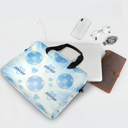 Funda para Laptop 15.6 in con Asa y Correa Azul Pastel miniatura 7