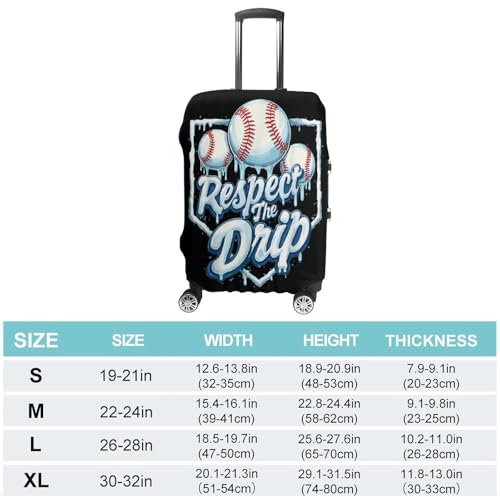 Baseball Respect The Drip Game Day Luggage Cover Travel Suitcase Cover Luggage Protector 22-24 Inch2