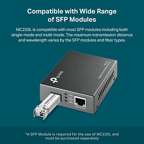 TP-Link MC220L | Gigabit SFP to RJ45 Fiber Media Converter | Fiber to Ethernet Converter | Plug and Play | Durable Metal Casing | Versatile Compatibility | Auto-Negotiation | UL Certified by TP-Link - Image 6