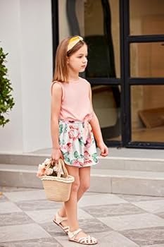 Arshiner Tanktops voor meisjes met shorts, set voor kinderen, zomerkleding, casual mode, mouwloze T-shirts, kledingsets voor meisjes, Hemelsblauw blad, 11-12 Jaar Arshiner Tanktops voor meisjes met shorts, set voor kinderen, zomerkleding, casual mode, mouwloze T-shirts, kledingsets voor meisjes, Hemelsblauw blad, 11-12 Jaar