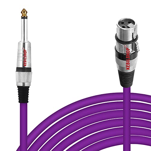 Image of Microphone Cable 3 Pin XLR Female to 1 /4 inch TS 6.35 mm Male 5 Meter /16 Feet, TRS to XLR Female Cable For Dynamic Microphone,Amplifier. (PURPLE)