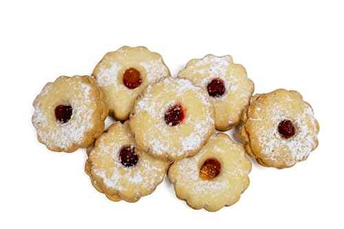 Cookie Gift Baket - Linzer Tart Cookies Assortment Tin - Shortbread Bakery Fresh Gourmet Gifts - Italian Pastries Gift Basket -16 Count - For Men & Women - Thumbnail 2