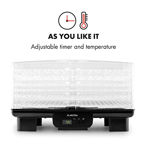 Klarstein Bananarama dehydrator dehydrator machine (550 watt, vlees en fruit droger, dehydrator 6 verdiepingen, instelbare temperatuur, programmeerbare timers) zwart - Image 6