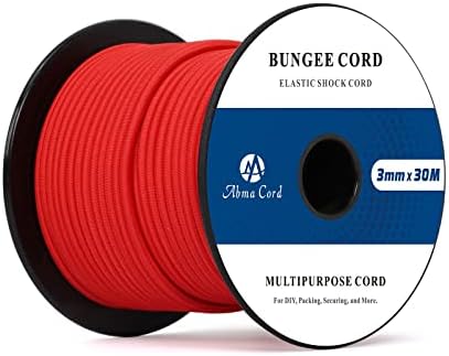 Abma Cord Elastic Shock Cord 100% Stretch Bungee Cord - Ø 4mm, 5mm, 6mm, 8mm, 10mm for Bungee Straps, Cargo Nets, Securing Items, Crafting Projects
