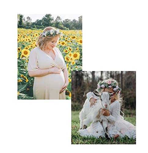 Vividsun Wedding Bridal Green Leaf Flower Crown Eucalyptus Floral Crown Maternity Photo Props (A/White) #TOP4