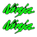 Motorcycle Flat Plain Bike Decal Sticker Compatible with Kawasaki Ninja ZX6R ZX10R ZX12R ZX14R 300 400 650 1000,2 Pack (Green)