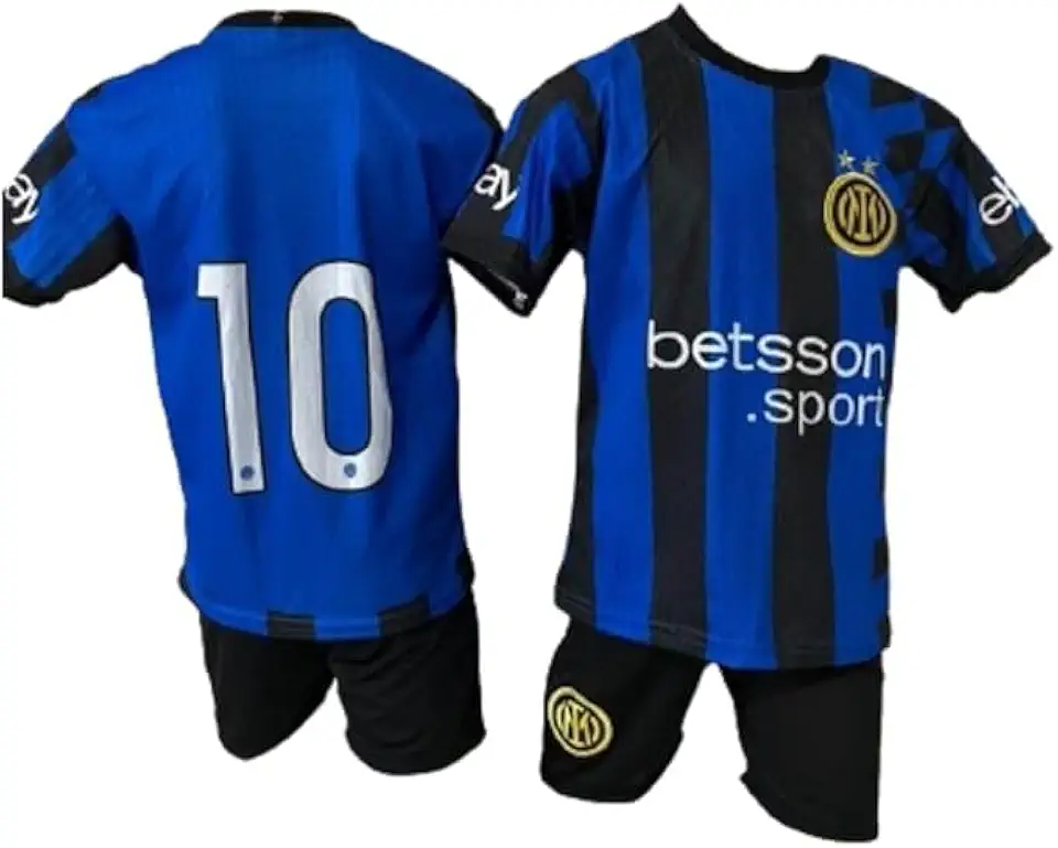 Conjunto Do Inter De Milao Futebol Infantil Juvenil Camiseta E Shorts Time