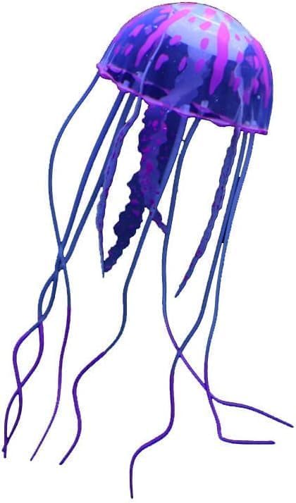 Medusa artificial púrpura brillante adecuada para pecera, decoración de acuario, adornos populares, decoración de acuario, adornos temáticos