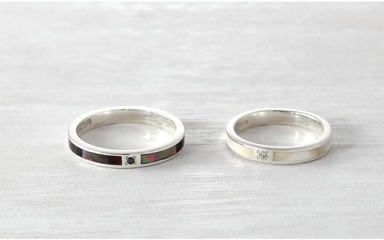 [Ｔｅｒｒａ‐ｇｒａｔｉａ] ペアリング カップル 人気 シンプル シルバー ダイヤモンド シェル 記念日 結婚指輪 2個セット