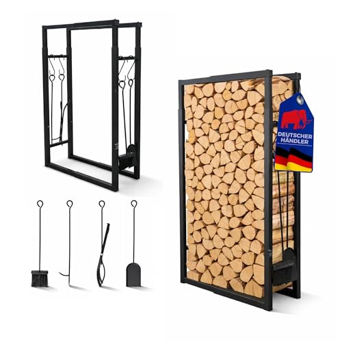 PROREGAL Verstellbares Kaminholzregal PHOENIX innen & außen...