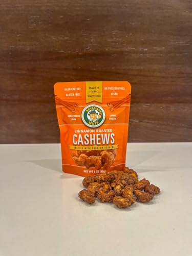 Magic Bavarian Cinnamon Roasted Cashews, 3 Ounces Trial Size of Sweet, Gluten-Free, Vegan Nuts, Made in the USA