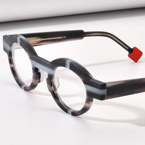 Image of HEPIDEM Multicolor Acetate Glasses Frame Women,Oversize Round Optical Eyeglasses