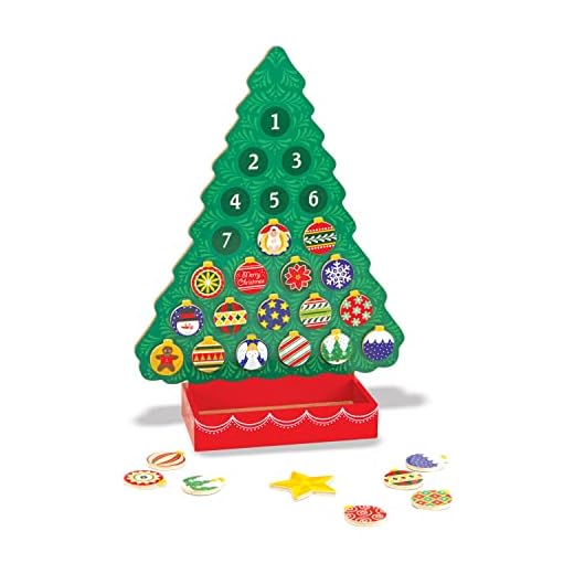 Melissa & Doug Wooden Advent Calendar - Magnetic Christmas Tree, 25 Magnets
