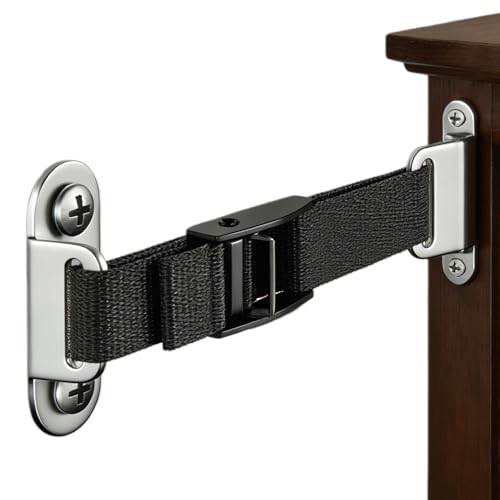 Furniture Anchors (2 Sets) for Baby Proofing,Anti Tip Furniture Anchors,Furniture Wall Anchor,Adjustable Furniture Straps,Wall Anchors for Furniture Securing for Baby&Pet Safety