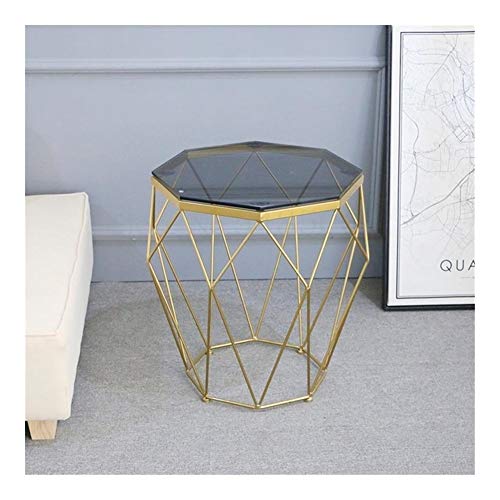 AntiGnor Nordic Ins Iron Corner Table Tempered Glass Small Apartment L AntiGnor Nordic Ins Iron Corner Table Tempered Glass Small Apartment L