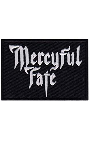 Mercyful Fate Silver Black Heavy Met parche patch bordado con logotipo para planchar de hierro en apliques